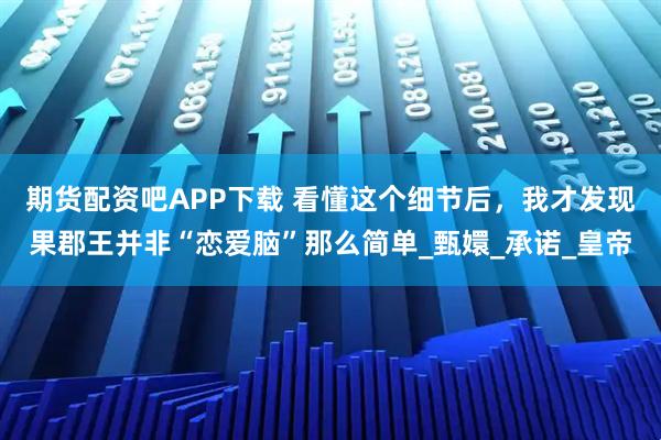 期货配资吧APP下载 看懂这个细节后，我才发现果郡王并非“恋爱脑”那么简单_甄嬛_承诺_皇帝